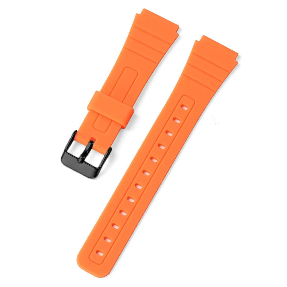 18mm Soft Silicone Watch Strap for Casio W800H SGW400 F91W F84 F105/108 A158/168 AE1200/1300 Band F-91W F84 F105 Resin Bracelet
