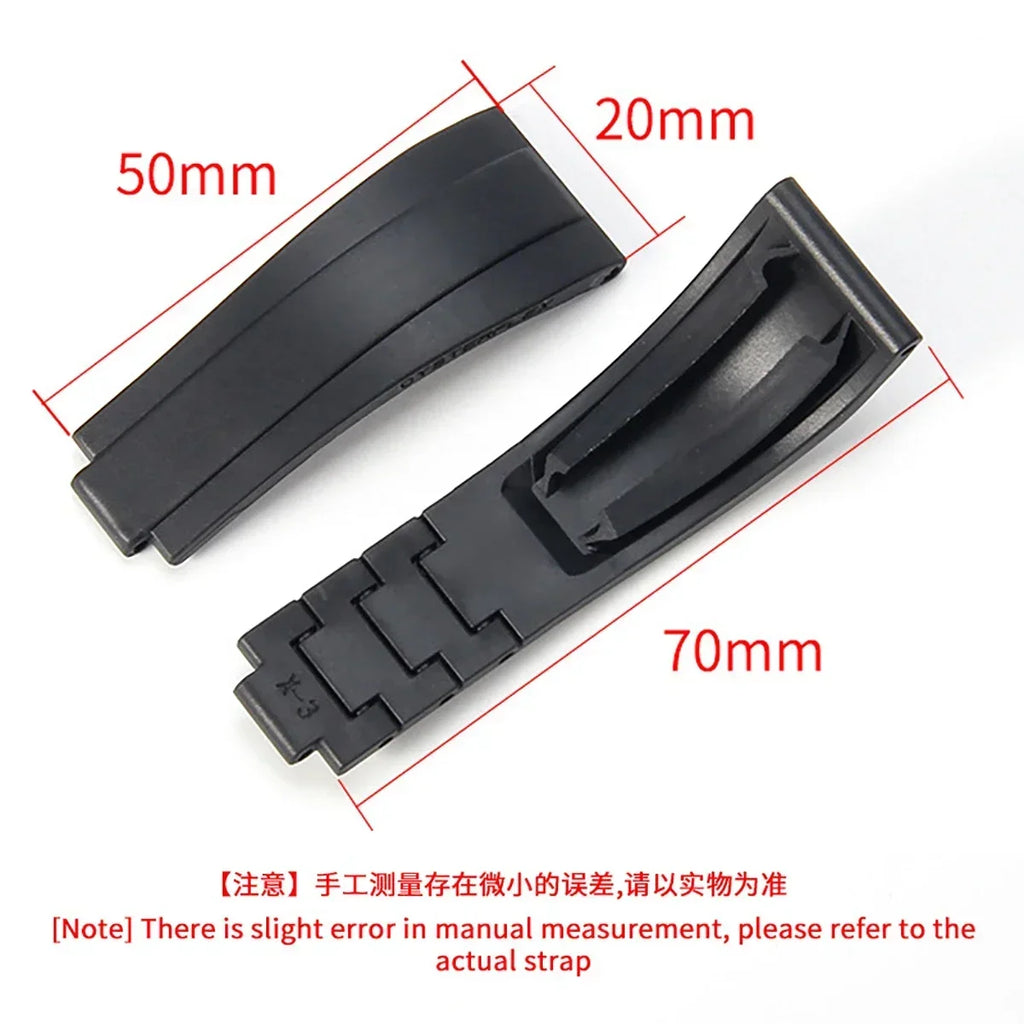 20mm Bracelet for Rolex Submariner DAYTONA GMT DEEPSEA Silicone Strap Diver Sport Waterproof  Rubber Watchband 9×9mm SlideBuckle