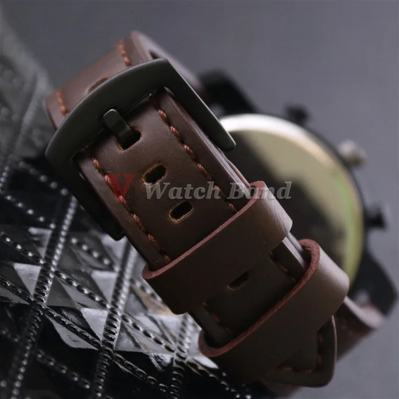 18mm 20mm 22mm 24mm Vintage PU Leather Strap Quick Release Universal Cowhide Watch Band Bracelet Sport Wristbelt Accessories