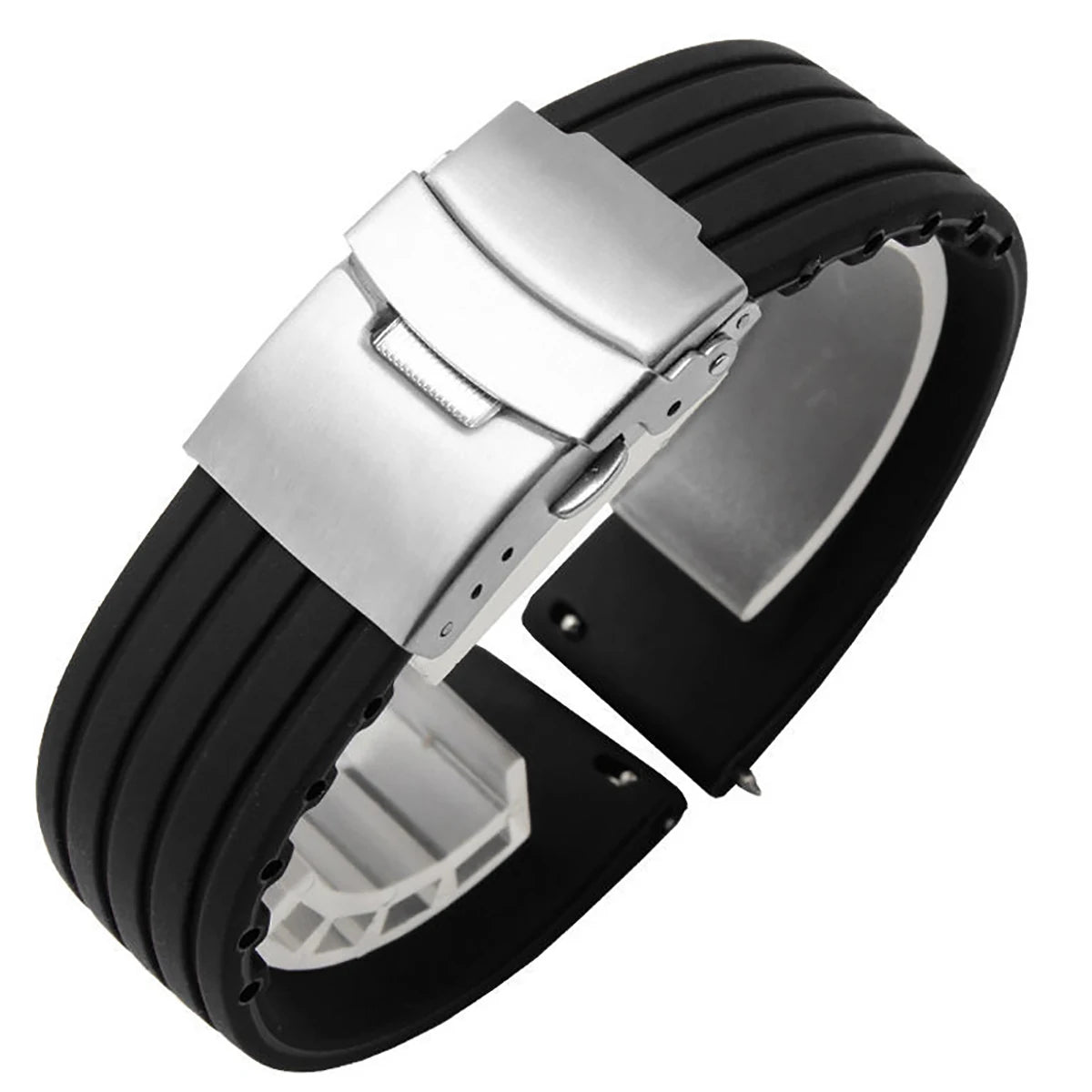 Watch Band For Seiko 18/20/22/24mm Tire Pattern Silicone Straps Rubber Universal Bracelet Quick Release Bracelet for Women Men