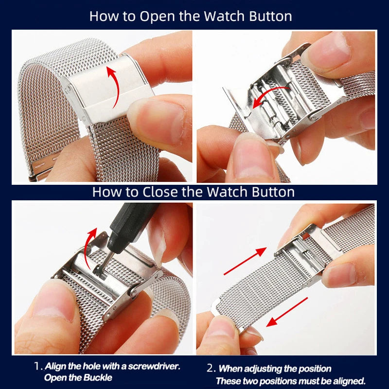 8/10/12/13/14/15/16/17/18/19/20/21/22/24mm Straps for Seiko 0.6mm Mesh Milanese Watch Band for DW Stainless Steel Wrist Bracelet