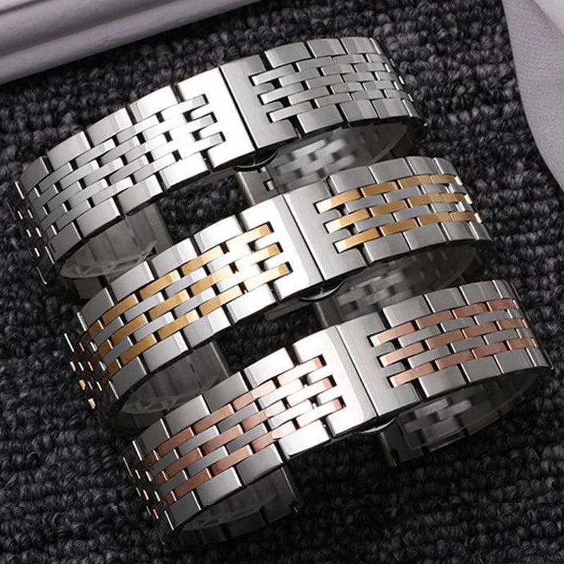 16/18/19/20/21/22/24mm Solid Stainless Steel Watch Band for TISSOT Butterfly Buckle 304L Metal Wrist Strap for Omega for Seiko
