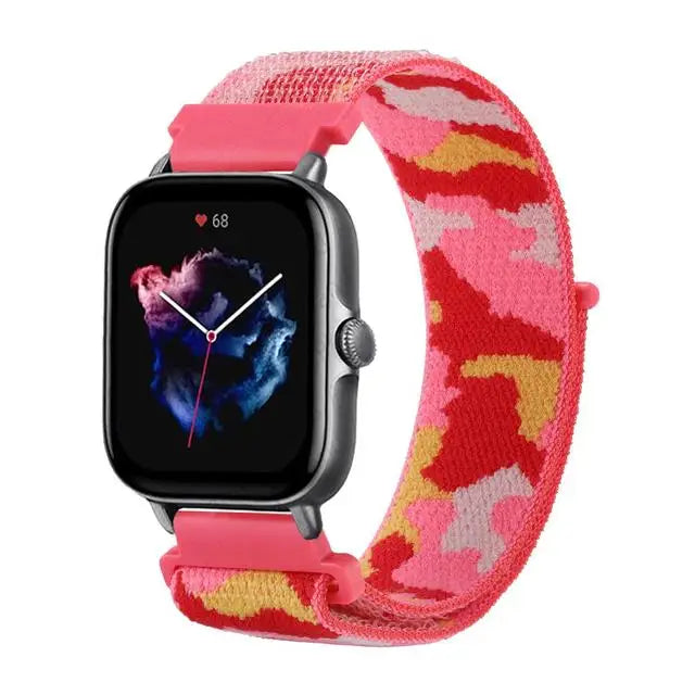 20mm 22mm Strap For Amazfit GTS/4/3/2E/GTS4/Mini/GTR 4/3/Pro/42mm/47mm/Strato GTR4 Nylon Camouflage Bracelet Amazfit Bip 3 Strap