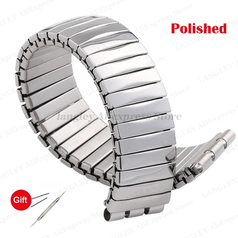 Elastic Metal Watch Band for Swatch Watch Strap 17mm 20mm Stretch Expansion Stainless Watch Strap Men Women Bracelet Accessories