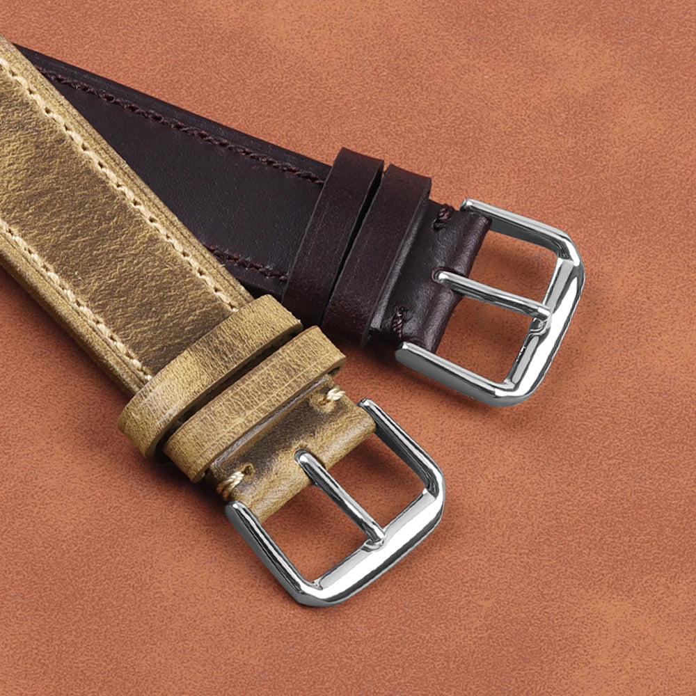 Genuine Cowhide Strap for Casio for Seiko for Omega  High Quality Crazy Horse Cowhide Watch Band for Rolex 18 22 22mm