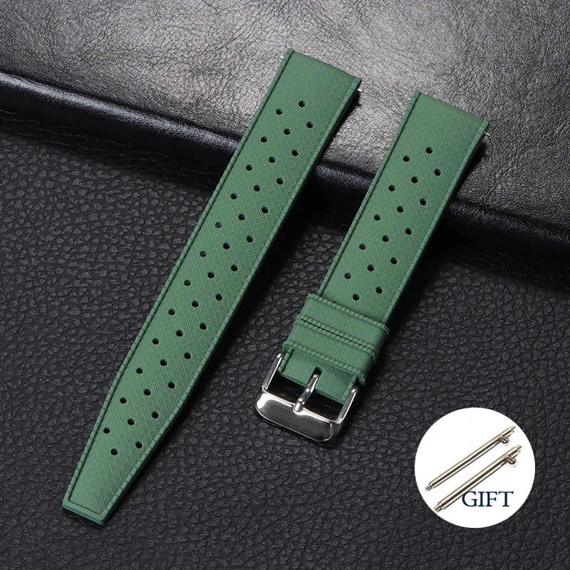 18mm 20mm 22mm Tropic Silicone Watch Strap for Fossil for Seiko Bands for Oris for Omega Replace Rubber Bracelet Quick Release