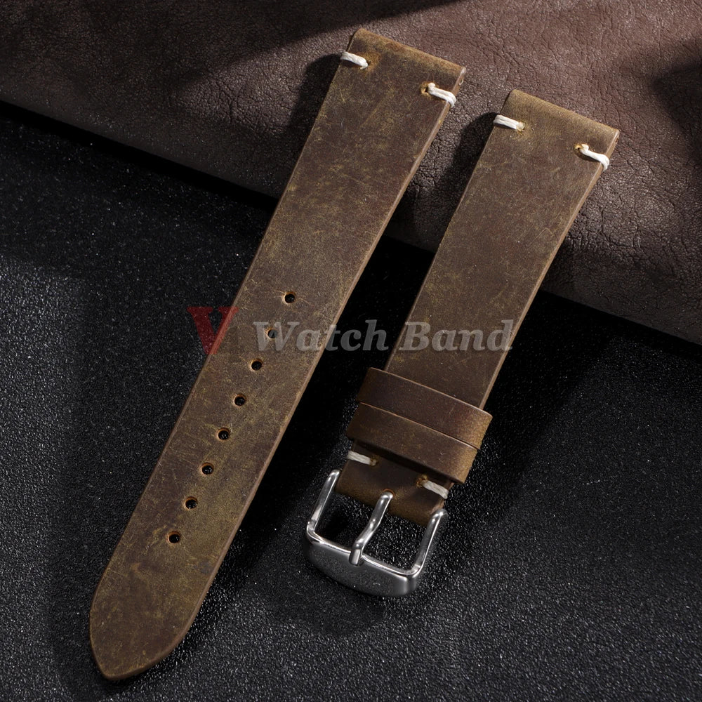 18mm 20mm 21mm 22mm 24mm Vintage Retro Strap for Huawei Gt2 Gt3 Watch Band for Samsung Galaxy Universal Bracelet Accessories