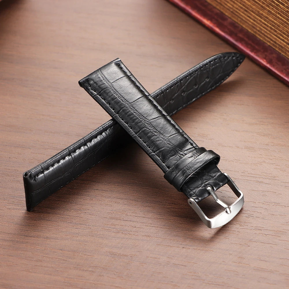 12mm 14mm 16mm 18mm 20mm 22mm Universal Replacement Watch Strap Leather Watchband for Smartwatch Men Women Watchband Accessories