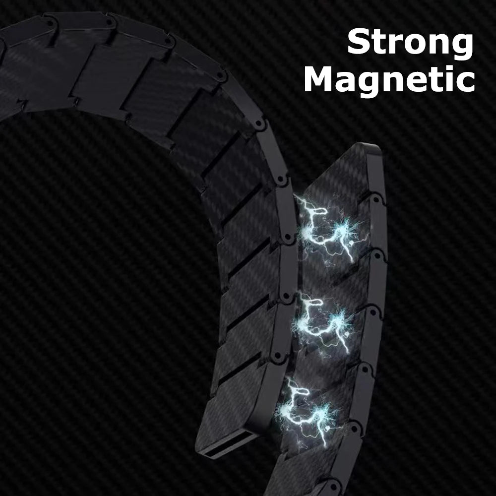 20mm 22mm Watch Strap for Samsung Galaxy Watch7 6 5 4 3 Classic 47mm 43mm Pro 45mm 40mm 44mm Magnetic Carbon Fiber Bracelet Band