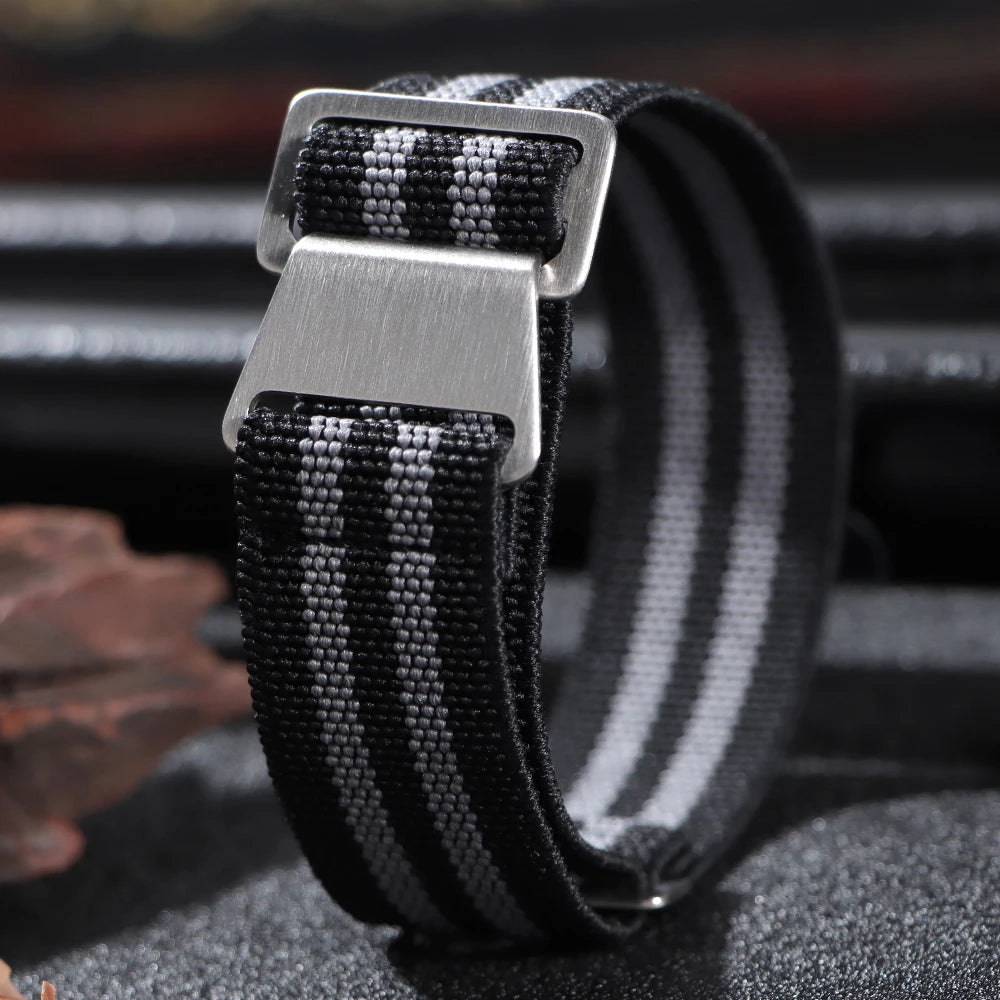 18/20/22mm Nylon Watchband for Seiko Army Military Woven Elastic Strap for French Troops Parachute Bag Universal Men Sport Band
