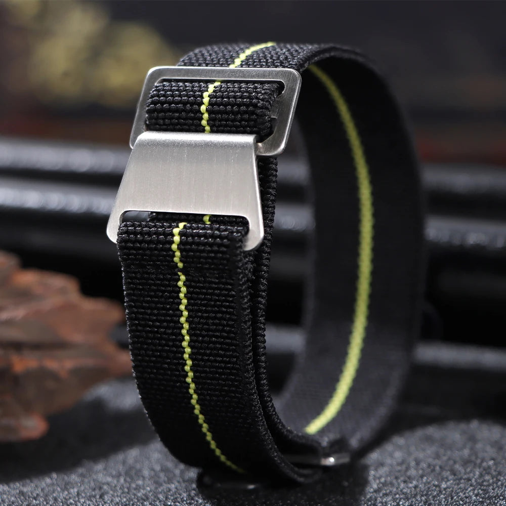 18/20/22mm Nylon Watchband for Seiko Army Military Woven Elastic Strap for French Troops Parachute Bag Universal Men Sport Band
