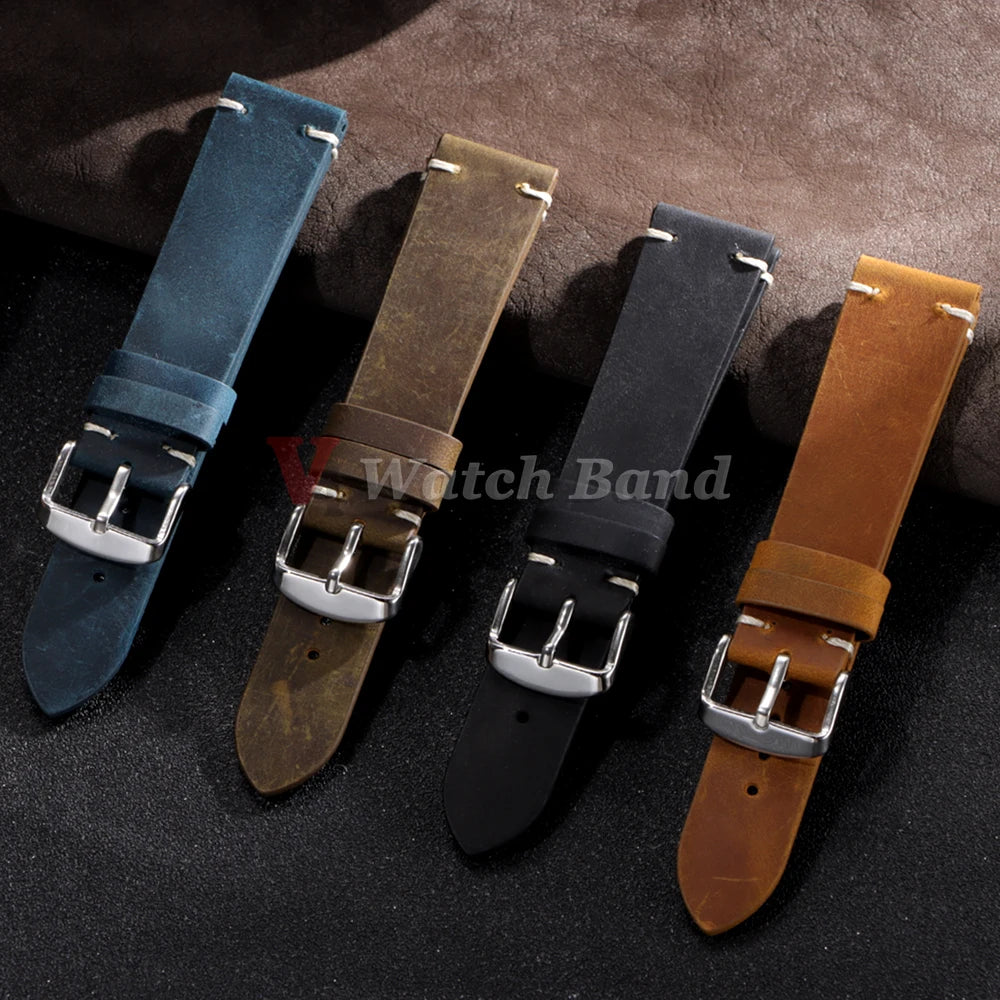 18mm 20mm 21mm 22mm 24mm Vintage Retro Strap for Huawei Gt2 Gt3 Watch Band for Samsung Galaxy Universal Bracelet Accessories