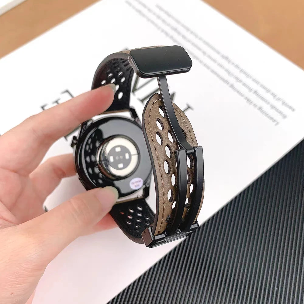 Breathable Strap For Galaxy Watch 7 6 5 40/44mm Band For MoonSwatch Garmin Vivoactive5 Amazfit Active2 Magnetic Bracelet 20/22mm