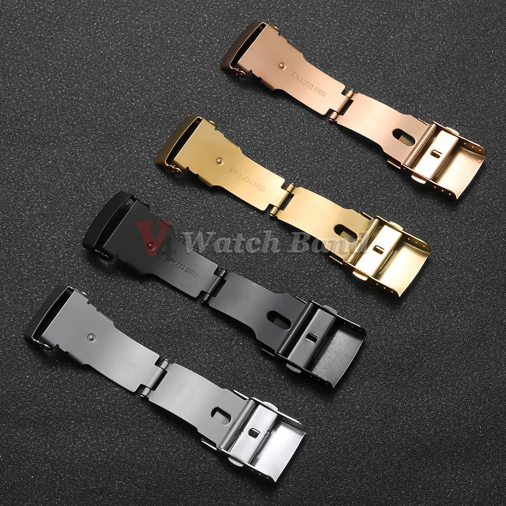 Buckle for Seiko Diving Folding Stainless Steel Watch Silver Clasp 14 16 18mm 20mm 22mm 24mm 26mm Metal Button Watch Accessories