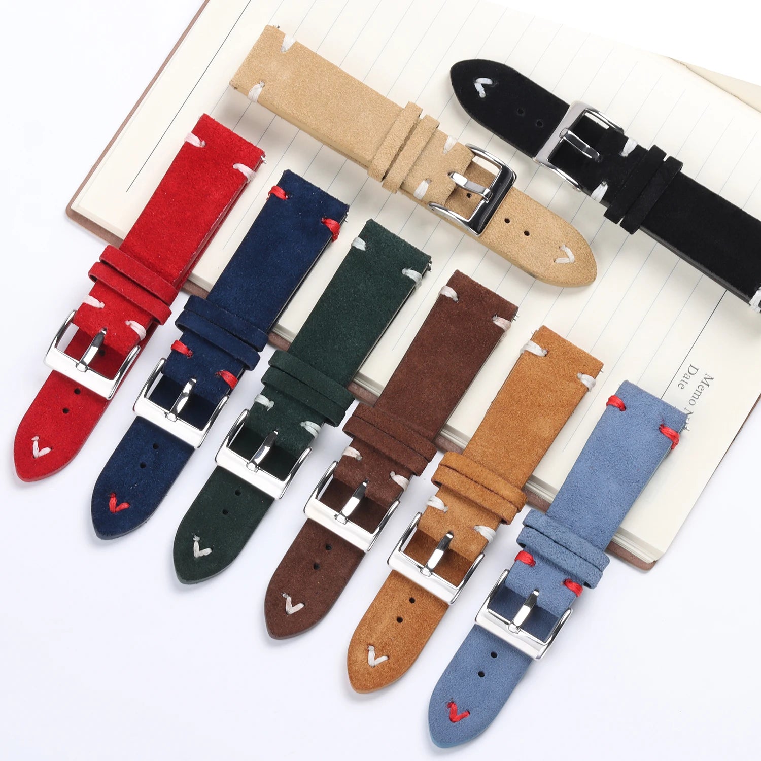 Suede Genuine Leather Watchband for Seiko Quick Release Watchband Accessories Vintage Handmade  High Quality  Strap 18 20mm 22mm
