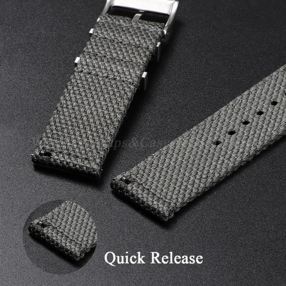 Nylon Cotton Watch Strap for Army Military Wristband 20mm 22mm for Seiko for Omega Weave Quick Release Bracelet Replacement Band