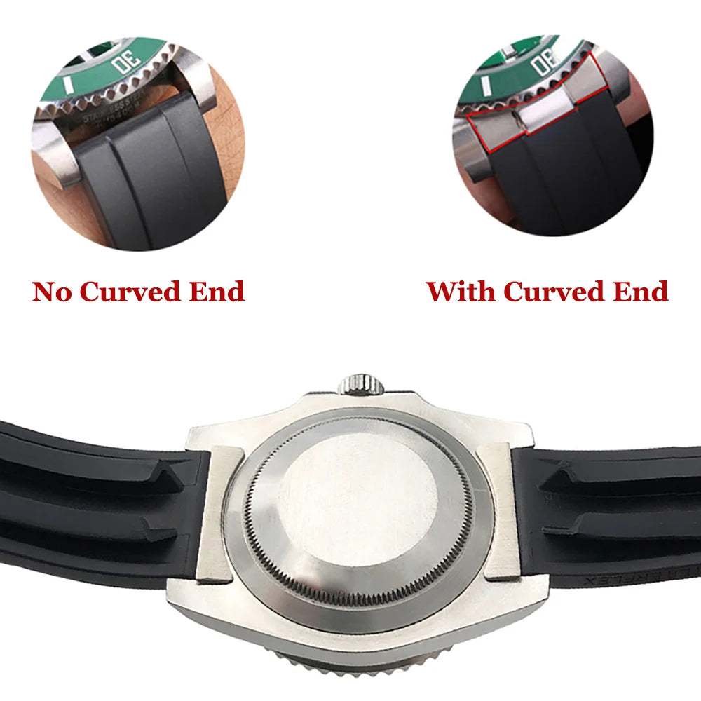 Solid Stainless Steel Curved End Silver End Link for Rolex for Submariner for Daytona Watch Arc Interface Waterproof Accessories