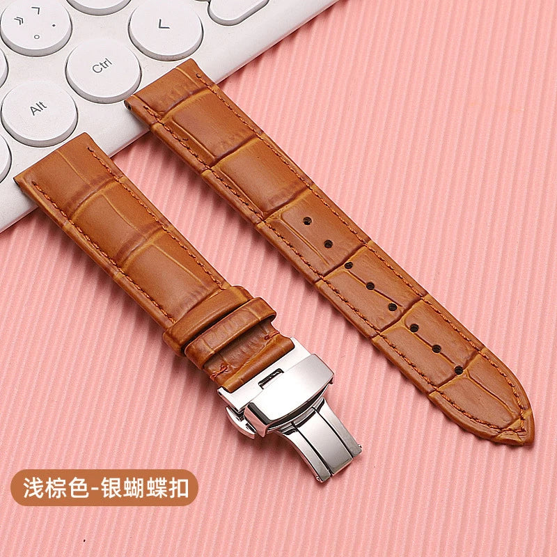 18mm 20mm 22mm 24mm Crocodile Pattern Straps for Wrist Bracelet for Seiko Vintage Leather Watch Band for Omega Butterfly Buckle