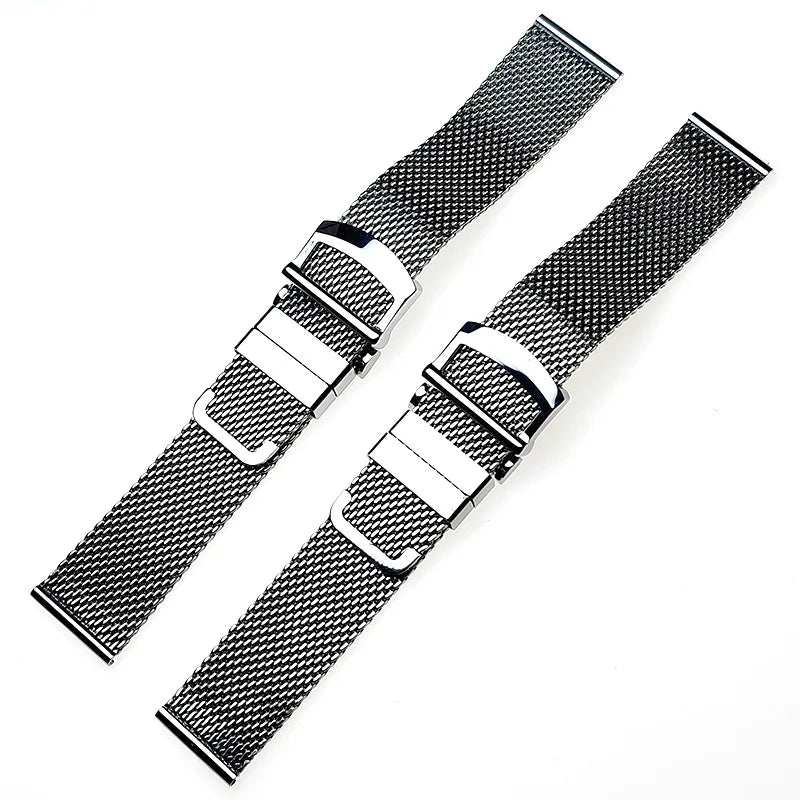 1.0 Mesh Milanese Watchband for Omega Seamaster 007 Bracelet for IWC Pilot Folding Buckle 20mm 22mm Stainless Steel Watch Strap
