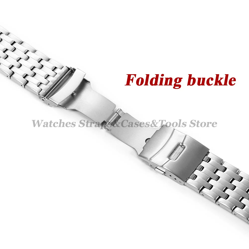 20mm 22mm Stainless Steel Metal Watch Strap for Seiko for Huawei Watch Universal Bracelet Sport Wristband Folding Clasp Bracelet