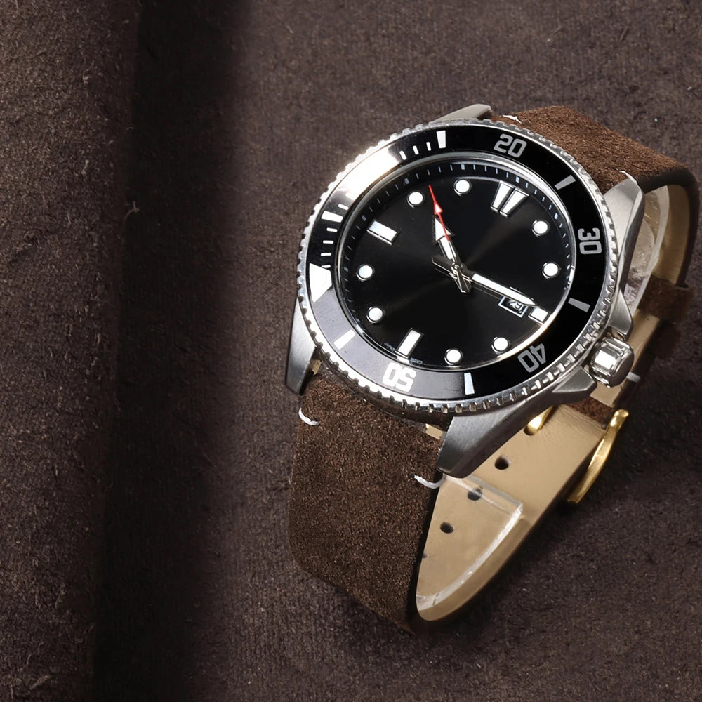 20mm 22mm Quick Release Watch Band Genuine Suede Leather Watch Strap Vintage Brown Grey Watchbands Wristband Men Accessories