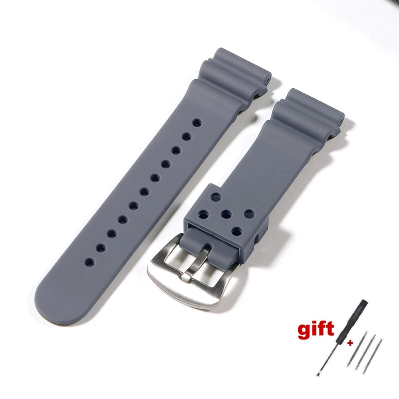 20mm 22mm Watch Band for Seiko Prospex SRP777J1 Waterproof Diving Silicone Bracelet for Seiko No.5 SKX007 SKX009 Sports Strap