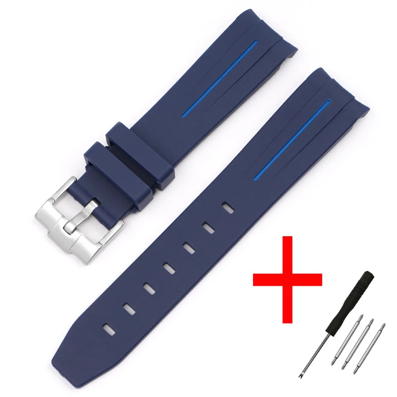 New 20mm for Moonswatch Rubber Watch Strap Curved End For Omega Joint Constellation Watchband Men Waterproof Sports Watch Band