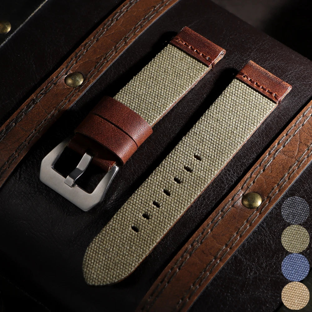 20mm 22mm 24mm High Quality Durable Nylon Watch Strap Men Watchband Blue Armygreen Retro Watch Band Release Universal Bracelet