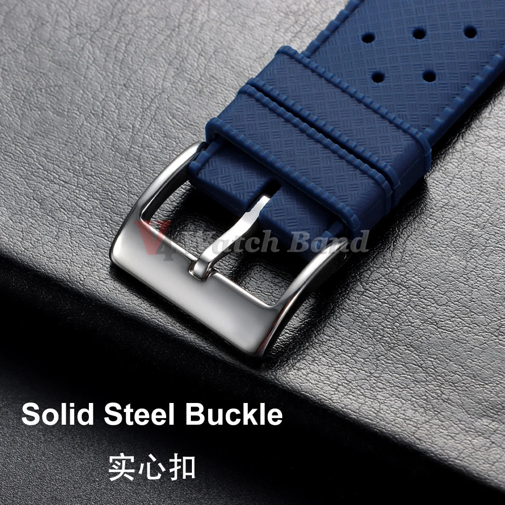 Quick Release Tropical Rubber Watch Strap 18mm 20mm 22mm for Seiko for Omega for Rolex Perfect Fit Flat End Universal Watchbands