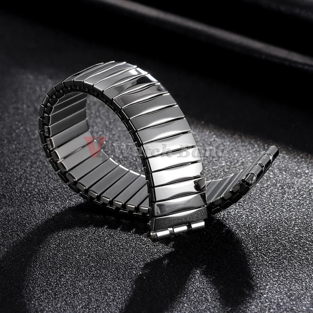 Elastic Metal Watch Band for Swatch 20mm 17mm Watch Strap Stretch Expansion Stainless Wrist Strap Men Women Bracelet Accessories