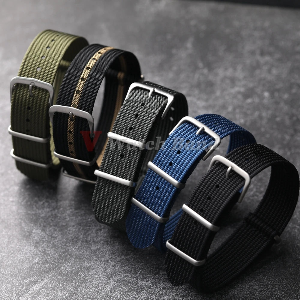 19mm 18mm 20mm 22mm New Ribbed Nylon Watchband Nylon Strap for Seiko Watches Accessories for Omega Military Watch Band Bracelets