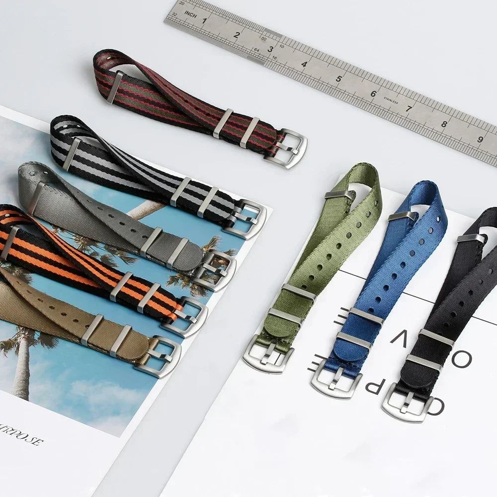 High Density Nylon Strap for Omega Seamaster 007 20mm 22mm Soft Nylon Bracelet for Seiko Military Watchband for Samsung Galaxy