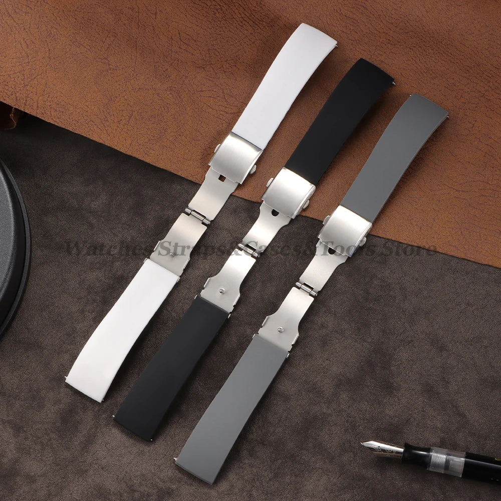 18mm 20mm 22mm 24mm Silicone Watch Strap for Rolex for Seiko Quick Release Bracelet Waterproof Rubber Strap Men Sport Wrist Band