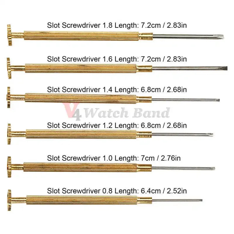 Metal Slotted Screwdriver for Rolex Watch Band Repair Tools 0.8 1.0 1.2 1.4 1.6 1.8mm Removal Install Screws Rod for Watchmaker