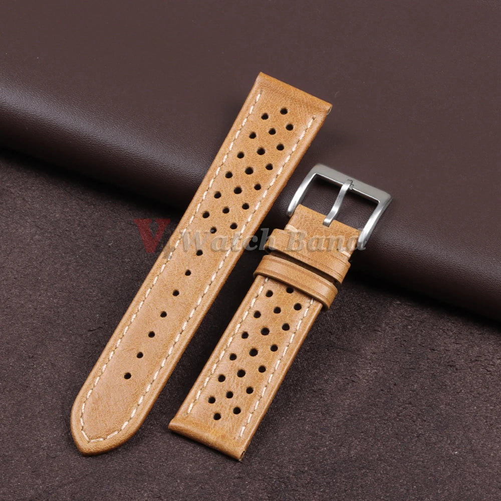 Cowhide Breathable Watch Band for Tag Heuer for Citizen for Seiko 22mm 20mm 18mm Genuine Leather Strap for Omega Men's Watchband