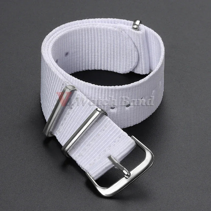 18 20 22mm Strap Nylon Watch Band Military Striped Watchband Replacement Women Men Army Casual Sport Wrist Bracelet