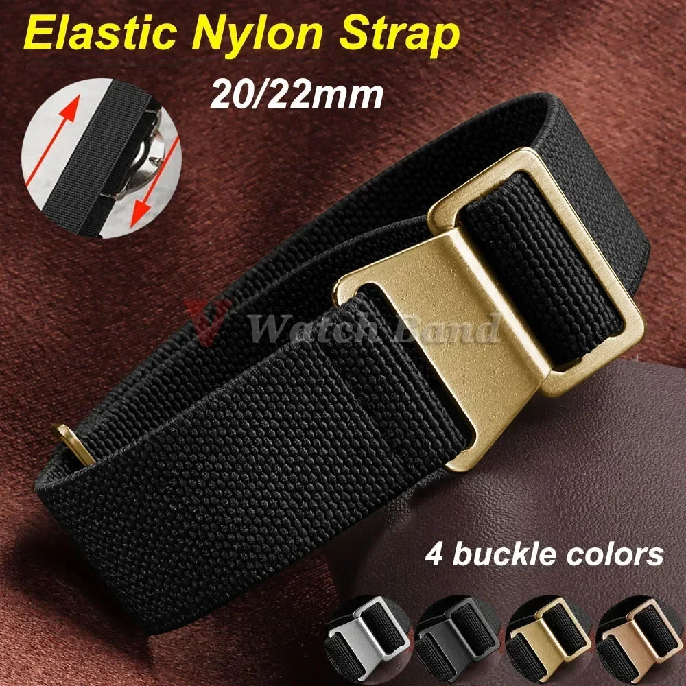 18mm 20mm 22mm Nylon Watchbands 60s French Troops Parachute Bag Elastic Bracelet Man's Universal  Military Seatbelt Reloj Strap