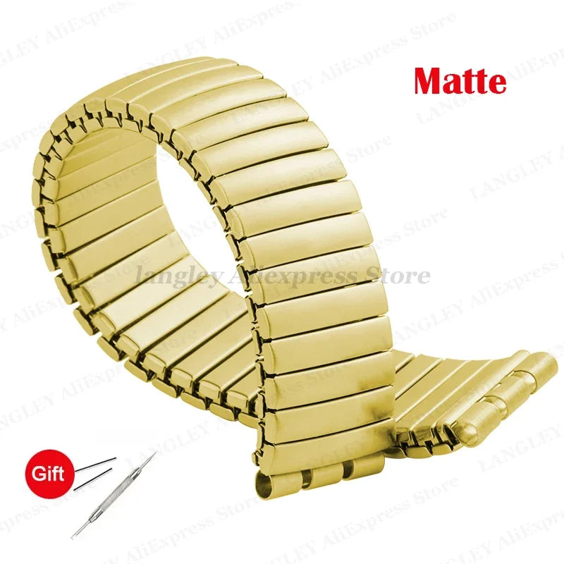 Elastic Metal Watch Band for Swatch Watch Strap 17mm 20mm Stretch Expansion Stainless Watch Strap Men Women Bracelet Accessories