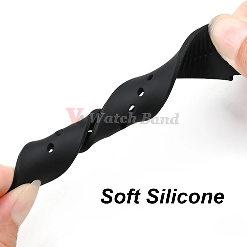 16mm 17mm 19mm 20mm Soft Silicone Watch Band for Swatch Rubber Strap Sports Replacement Wrist Bracelet Men Women Accessories