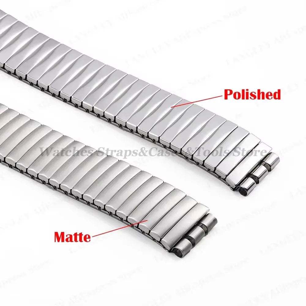 Elastic Metal Watch Band for Swatch Watch Strap 17mm 20mm Stretch Expansion Stainless Watch Strap Men Women Bracelet Accessories
