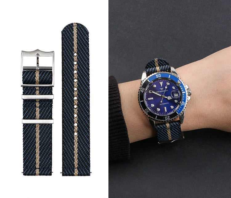 Nylon Military Strap for Tudor Men Women Woven Canvas Fabric Watch Band for Omega for Swatch 20mm 22mm Quick Release Bracelet