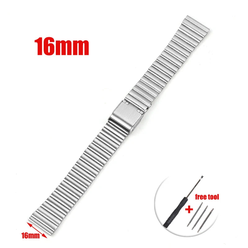 10 12 14 16 18 20mm Watch Band 18mm for Casio F-91W 18mm Metal Strap F91 F91W F84 SGW400 F105 F108 A168 AE1200 AE1300 with Pins