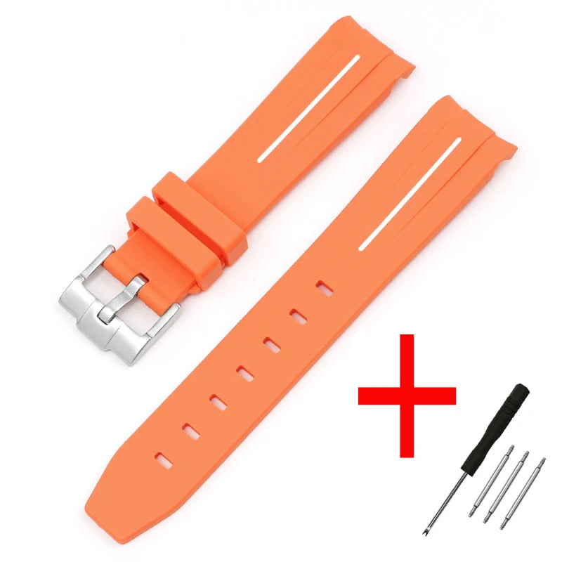 20mm For Moonswatch Rubber Watch Strap For Omega Curved End Interface Joint Constellation Men Women Waterproof Sports Watch Band