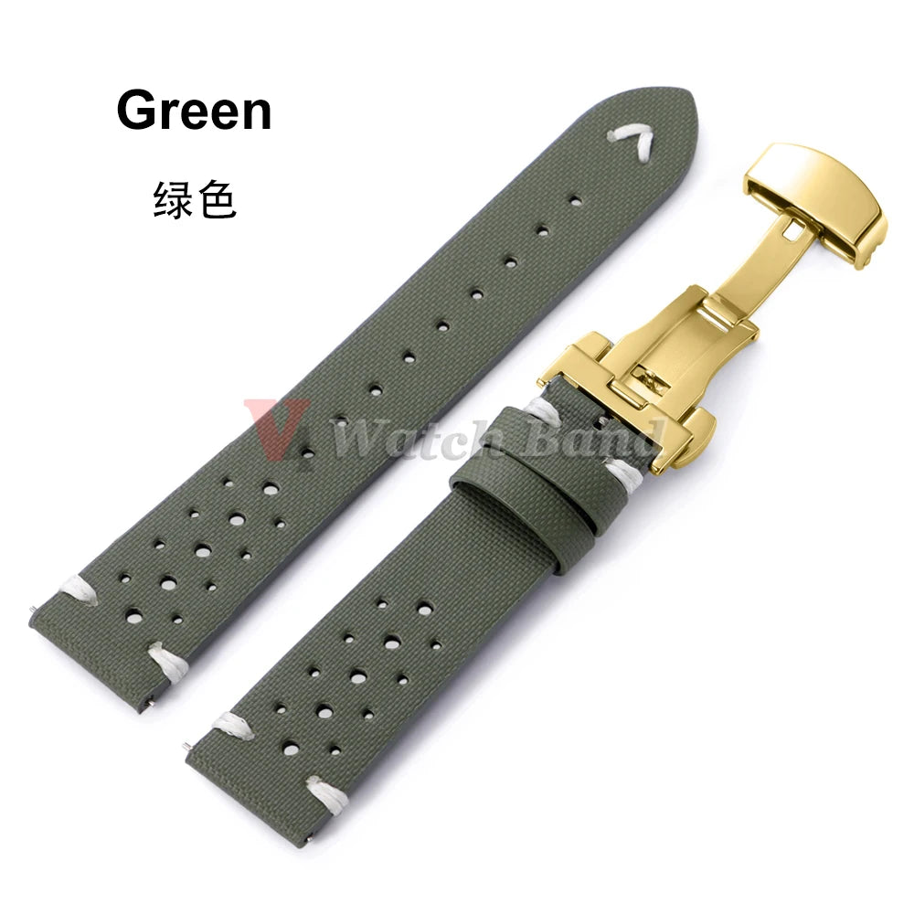 Quick Release Nylon Sailcloth Watch Strap 18mm 20mm 22mm Bracelet with Butterfly Buckle Band for Omega for Seiko Watchband