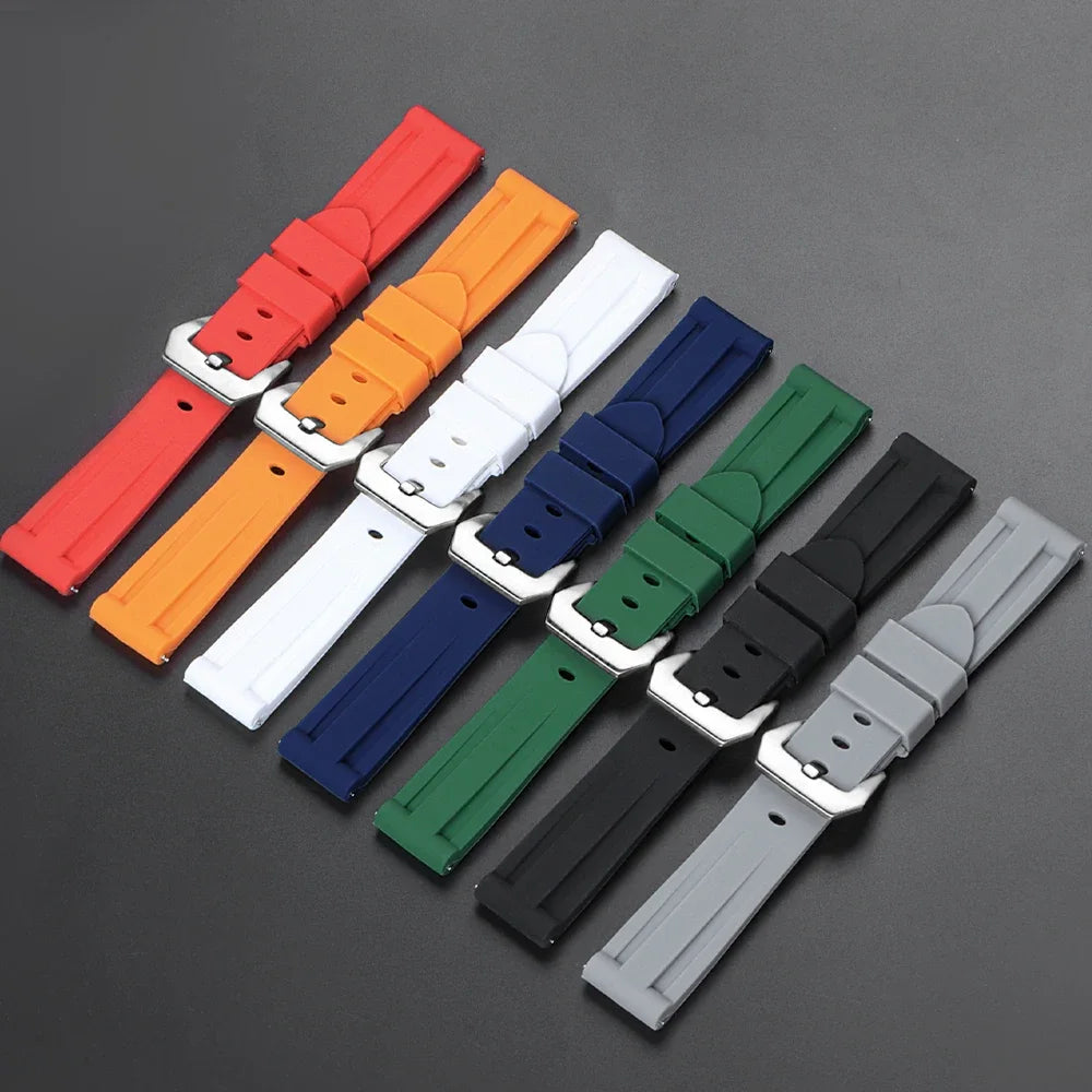 20 22mm 24mm 26mm Strap for Panerai PAM Watch Band for Omega for Seiko Quick Release Silicone Wristband for Casio Sport Bracelet