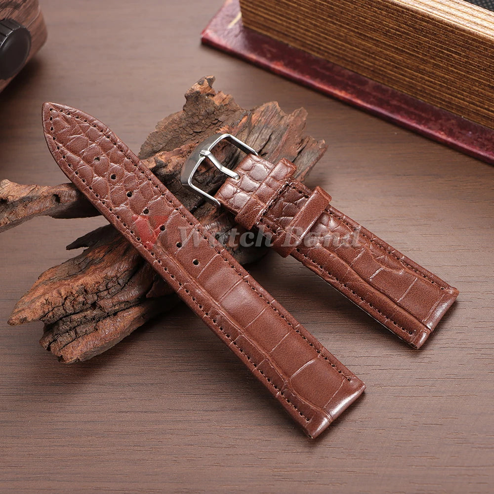 12mm 14mm 16mm 18mm 20mm 22mm Universal Replacement Watch Strap Leather Watchband for Smartwatch Men Women Watchband Accessories