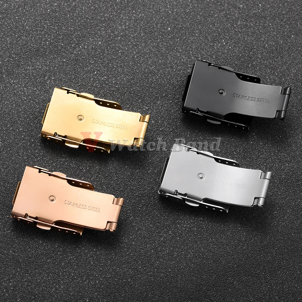 Buckle for Seiko Diving Folding Stainless Steel Watch Silver Clasp 14 16 18mm 20mm 22mm 24mm 26mm Metal Button Watch Accessories