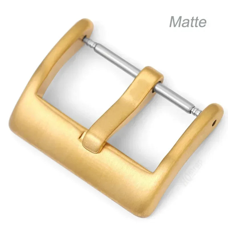 Metal Watch Buckle for Seiko Strap 20mm 22mm 24mm 16mm 18mm Solid Button for Casio Calsp Gold Steel Matte Polished Square Clasps