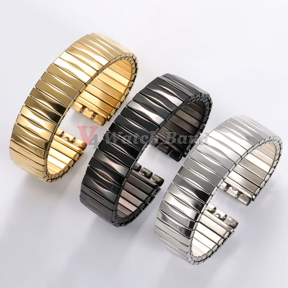 Elastic Metal Watch Band for Swatch 20mm 17mm Watch Strap Stretch Expansion Stainless Wrist Strap Men Women Bracelet Accessories