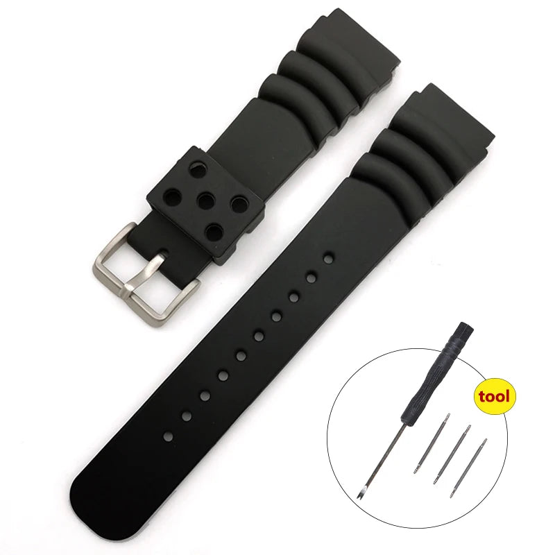 Wrist Strap for Seiko 20mm 22mm 24mm Diver Rubber Watch Band Silicone Sports Bracelet for Seiko SKX007/009 for Casio Watch